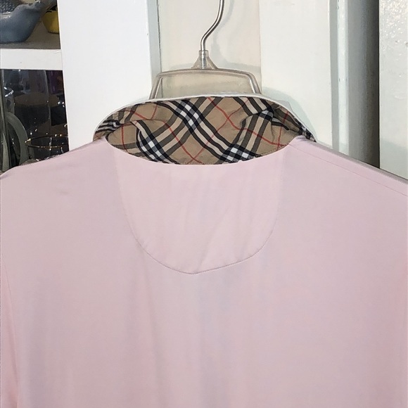 Burberry Golf Novo Check Plaid Collar Soft Pink White trim. Course 2 cocktails! - Picture 11 of 17